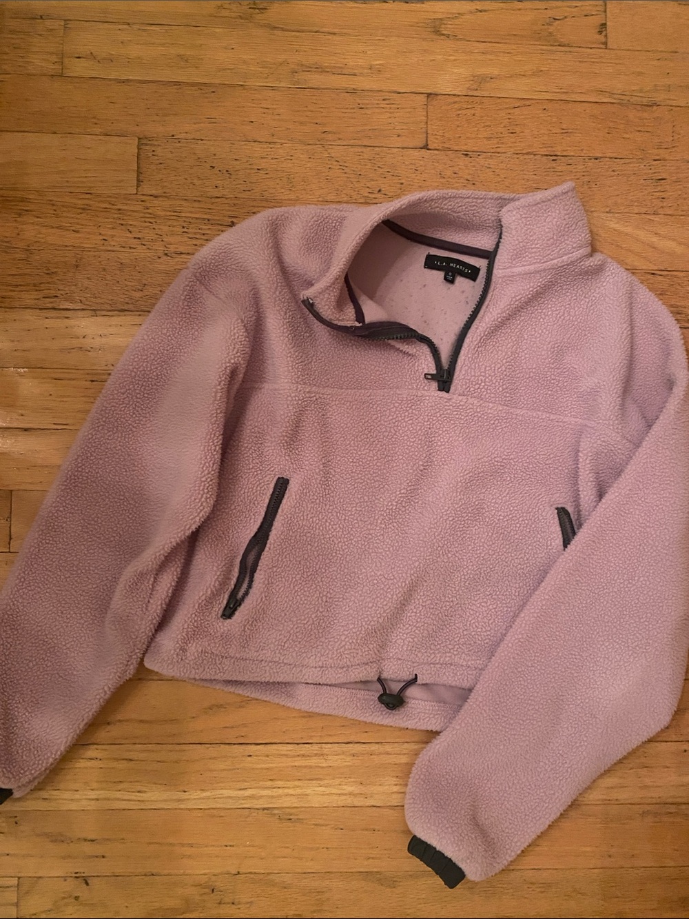 La Hearts Lavender Teddy Quarter-Zip Jacket